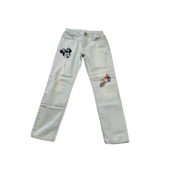Gap Kids Jeans Disney Character Girls Minnie Mouse Mickey Mouse Blue Jeans Sz 10 - Picture 1 of 10